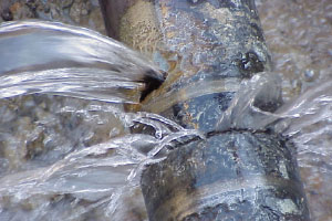 Burst plumbing pipe during winter