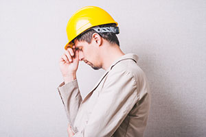 Construction worker with poor mental health