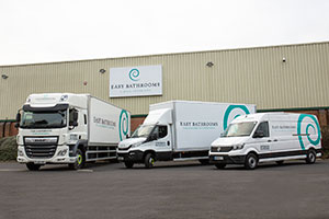 Bathroom retailer Easy Bathrooms and their fleet of delivery vehicles