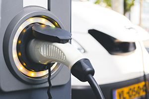 EV fleet vehicles on charge