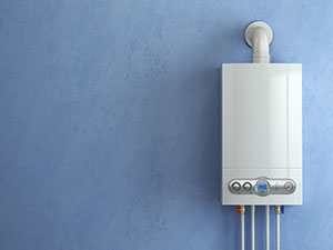 Boiler on a blue wall
