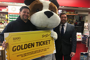 Michael winning the first Baxi Golden Ticket