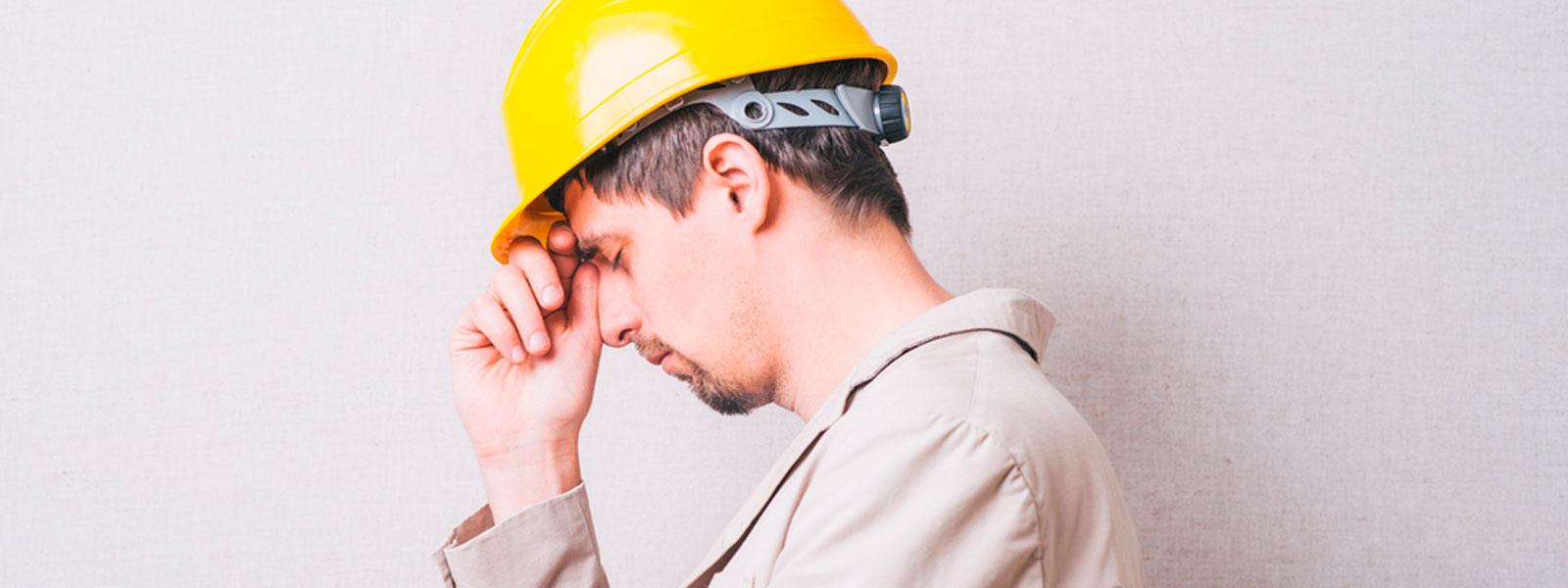 Construction worker with poor mental health