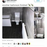 Dean from Mira Showers on social media showing off his new bathroom