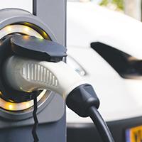 EV fleet vehicles on charge
