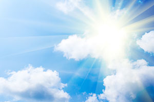 The sunshine in hot weather