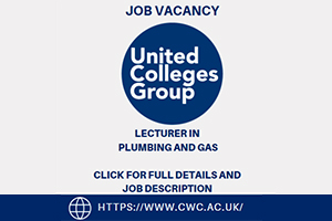 JOB VACANCY Lecturer in Plumbing & Gas