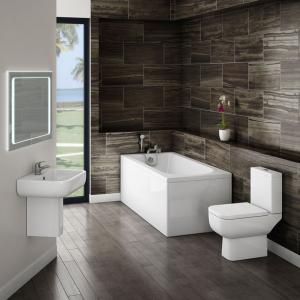 small modern bathroom suite