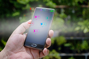 Social media likes on a phone