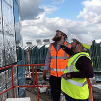 Brexit Superfoil MD William Bown and a colleague on site Brexit Superfoil MD William Bown and a colleague on site