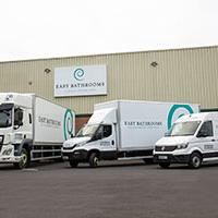 Bathroom retailer Easy Bathrooms and their fleet of delivery vehicles Bathroom retailer Easy Bathrooms and their fleet of delivery vehicles