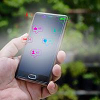 Social media likes on a phone