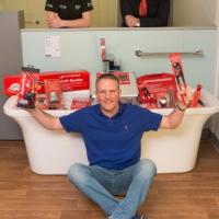 Student plumber wins Plumb Center bath full of tools Student plumber wins Plumb Center bath full of tools